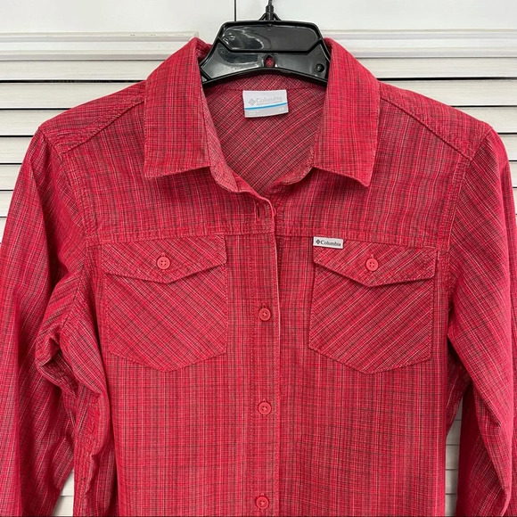 Columbia Women's Standard Times Two Corduroy Long Sleeve Shirt, Red Plaid, XS - Picture 6 of 16